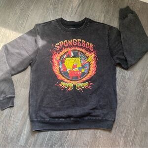 Nickelodeon SpongeBob Flame Graphic Crewneck - Black